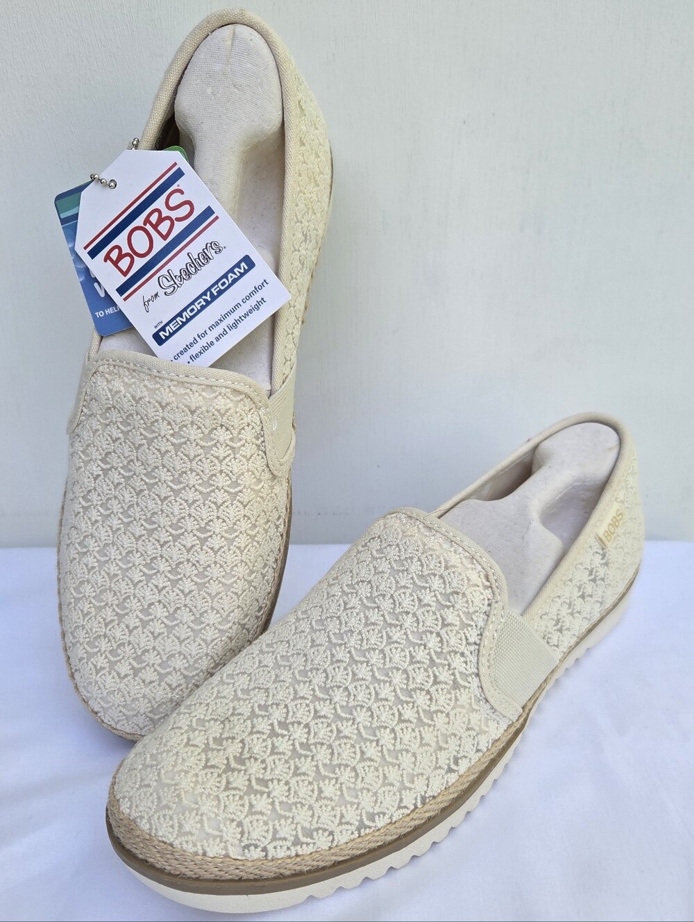 BOBS Flexpadrille Lo - Too Ritz Slip-On Canvas Casual Sneakers Size-9